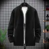 Herrtröjor Autumn Winter Men's Sweater Coat Faux Fur Wool Sweater Jackets Män blixtnedslagare Stickat tjockt kappa Varm casual Knitwear Cardigan J230802