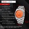 Wristwatches Watch for Men Orange Dial Analog Quartz AKNIGHT Waterproof Chronograph Business Watches Stainless Steel Band 230802