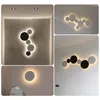 Appliques murales moderne créatif intérieur lampe à LED escalier allée couloir fond chambre lumière ronde pour chevet salon décor