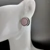 Boucles d'oreilles bohème rétro rose pierre naturelle euro américain 925 thaï argent pierre précieuse femme cadeau en gros