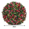 Decoratieve bloemen Grasbal UV-stabiele topiary hangende tuinmand met kunstmatige rozenbloemballen Langdurig en mooi