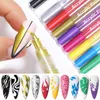 Vernis à ongles 12 PcsSet Art Graffiti Stylo Noir Couleur UV Gel Conception Dot Peinture Détails Brosses DIY Orner Outils 230802