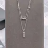 Подвесные ожерелья Classic S925 Серебряные серебряные женские мобильные телефоны двойное ожерелье Европейское и американское оригинальное бренд роскоши 230801