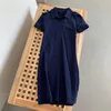 Party Dresses 2023 Women's Alligator Short Polo Dress Summer Elegant Sleeve Over Knee High Quality