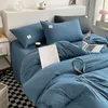 Conjunto de roupa de cama de tecido de alta qualidade capa de edredom de cor sólida para cama de solteiro colcha king size 230801