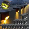 Garden Decorations Warm White LED Solar Step Lamp Path Stair Outdoor Garden Lights Waterproof Balcony Light Decoration for Patio Stair Fence Light 230802