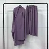 Damen-Nachtwäsche, Naher Osten, muslimische Sets, Damen-Satin, langes Kleid, Roben, Femme, Pijamas de Mujer, Heimkleidung, Tops und Hosen, 2-teiliges Set