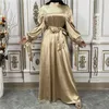 Roupas Étnicas Mulheres Abaya Satin Kaftan Dubai Turquia Vestidos Muçulmanos Luxo Islã Robe Quimono Africano Marrocos Caftan Moda Oração