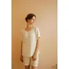 Kvinnors sömnkläder 2023 Summer China-chic Ancient Rayon Satin Short Sleeve Shorts Pyjamas Rose Jacquard Home Clothes Viscose