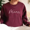 Moletons femininos Moletons Mama Est 2023 Moletom Mães Dia Presente Mulheres Manga Longa Crewneck Personalizado Hoodie Mom Casual Tops 230802