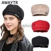 Stingy Brim Hats Awaytr ellioti Letter Brodery Berets Female Girls Wild Fashion Wool Cap Warm Winter Hat Casual Style Styling Tools Head Dress J230802