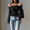 Women's Blouses Shirts Srping New Casual Long Sleeve Slash Neck Sexy Corset Top Blouses Lace Office Ladies Tops Solid Chiffon Shirt Blouses Women 12813 J230802