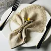 Tischserviette, Stoffservietten, Stoff, Leinen, Fransen, vielseitig, rustikal, zum Servieren für Abendessen, Hochzeit, Party, Küche, Basteln, Teller