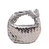 Abottegas Vneta Jodie Mini Teen Teen Intrecciato Designer Tote Woven Small Bag for Women Silver Dumpling Bag High-End Texture Casuare Handbag