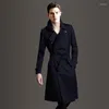 Hommes Trench Coats Guy's Windbreaker Angleterre Slim Fit Manteau Printemps Automne Hiver Double Boutonnage Europe Et Amérique Loisirs Long