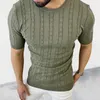 Hommes chandails été mince tricoté pull 2023 tendance solide col rond à manches courtes pull haut mode affaires formel hommes vêtements