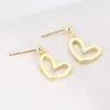 Ohrstecker 925 Sterling Silber Herz Gold Für Damen Modeschmuck Sterling-silver-jewelry Pendientes