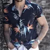 Camicie casual da uomo Plus Size 3xl Abbigliamento da uomo 2023 Summer Beach Top Model Camicette con stampa floreale Camicia da uomo a maniche corte Blusas