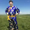 Vêtements ethniques Mongolie Tribu Costume Minorité Hommes Mongole Longue Robe Scène Performance Adulte Quotidien Homme