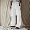 Pantalons pour hommes hommes couleur unie lâche cordon pantalon élastique taille haute poches jambe large droite Harajuku Vintage Pantalone