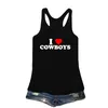 Débardeurs pour femmes I Love Cowboy Débardeurs sans manches drôles Coton Y2k Hors de l'épaule Sexy Vêtements de fête Gothique Graphic Tee Streetwear Girls