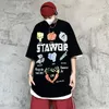 Men's T Shirts T-shirt Vegetable Cartoon Print Trend High Street Loose Washed Old Large Size Short-sleeved Tops M-5XL