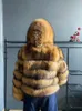 Women s Tanks Camis Europa y Amrica chaqueta de piel mapache pesada Natural con capucha grande invierno para mujer abrigo Real 230801