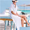 Women'S Swimwear Beach Pareo Crepe Tra-Thin Breathable Er Up Shirt Holiday Skirt Long Dress Sun Block Blouse Womens Drop Delivery Appa Dhhkd