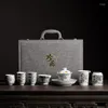 Miski ceramiczne feifan ręcznie malowany zielony atrament smok wzór sicai miska retro high-herbat