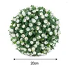 Decoratieve bloemen Grasbal UV-stabiele topiary hangende tuinmand met kunstmatige rozenbloemballen Langdurig en mooi