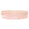 Bracelets porte-bonheur 4 pièce/ensemble mode Simple bohême perles de verre Bracelet ensemble coloré personnalité chaîne réglable hommes femmes bijoux