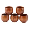 Mugs 5Pcs Creative Tea Set Small Wooden Cup Green With Natural Wood Wine Drinking