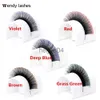 False Eyelashes Ombre Colored Eyelash Extension 12Row Individual Lashes Faux Mink Classic Red Green Brown Blue Purple Lash Professional Supplies x0802