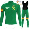 Cykeltröja sätter Green Civil Guard 2023 Kläder Set Winter Men Road Bike Thermal Jacket Suit Mtb Maillot Ropa Ciclismo 230801