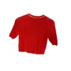 Designer femmes tricots t-shirts concepteur été nouvelle mode lettre évider Simple polyvalent ajustement haut tricoté 0Y7K VE54