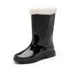Bot ayakkabıları kadınlar yağmur kürklü çorap kış ılık su geçirmez 2023 moda ayak bileği yağmuru