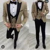 Herenpakken Paars Kostuum Slim Fit Mannen Zwarte Broek Bruidegom Smoking Voor Formele Bruiloft Jasje Vest 3 Stuks Blazer