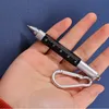 6 I 1 Multitool Tech Tool Pen Key Ring Skruvmejsel Pen med linjal Bollpoint penna påfyllning Metalverktygspennor för studenter, kontorspersonal, byggnadsarbetare
