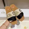 Luxurys Designer Woody Canva Slipper Sandal Chloee womens Slideフラットヒールトップ靴サンダールスリッパズハウスレディーマール卸売箱