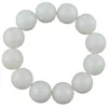 Charm Bracelets White Jade Bodhi Root Shun Round Bead 20mm 12 Buddha Men s and Women s 230802