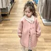 Giacche Cappotto di lana a vento per ragazze Abbigliamento per bambini coreani con cotone Princess Warm Winter Teenage