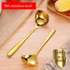 Spoons Long Handle Golden Soup Spoon Ladle Home Kitchen Tableware Stainless Steel Scoop Colander Kitchenware Cooking Utensils