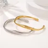 Bangle Light Luxury 2 Color C Shape Open For Women Girls Fashion Satinless Steel Twist No Fade Jewelry Gifts
