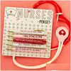 Ballpoint Pens Оптовая 5pcs Ученики для медсестер, врачи, медсестринские подарки Fun Black Pen Mind Drop Drod