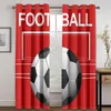 Cortina de futebol estampada personalizada 3D esportiva 2 peças fina infantil para meninos cortina de janela sala de estar quarto decoração