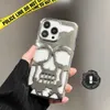Mobiltelefonfodral Ins So Cool Skull Plating Phone Case för iPhone 14 13 12 Pro Max Plus + 11 Soft Back Cover L230731