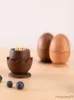2pcs Toothpick Holders Egg-shaped Toothpick Holder Solid Wood Nordic Cute Toothpick Box Household Personality Creative Luxury Portable Toothpick