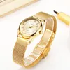 Наручительные часы Японское Quartz Движение Wwoor Watch for Womens The Birstwatch Top Brand Luxury Ladies Gold Dress В