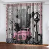 Curtain Trucks In City Modern Black Cool Car Two Drape Thin Window Curtains For Living Room Bedroom Decor 2 Pieces