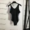 Black Backless Bodysuits Swimwear Fashion Letters Sling Swimsuits High Elasticity Female Bathing Suit Sexy Beach Swimsuit
